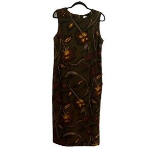 R&K Womens Size 12 Dress Vintage Maxi Sleeveless Floral Artsy
